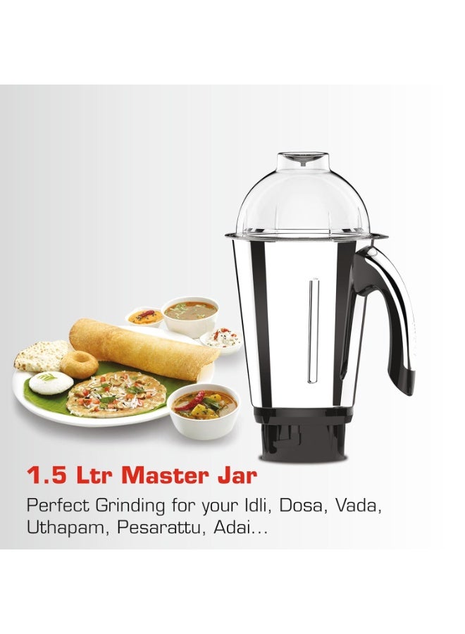 VIDIEM VSTAR Azure Blue 750W Mixer Grinder | Mixer grinder 750 watt with 5 Jar in-1 Juicer Mixer Grinder | 5 Leakproof Jars with self-lock,for Wet and Dry Spices,Chutneys and Curries - Image 3
